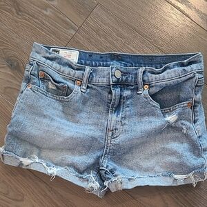 GAP Light Blue Distressed Jean Shorts